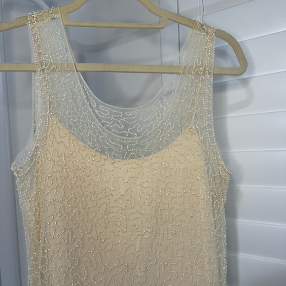 J.Crew Collection Champagne Beaded Mini Dress - Picture 2 of 6